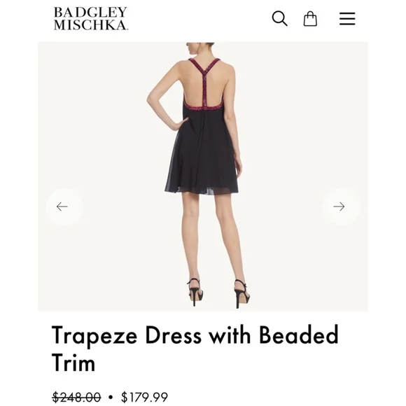 Jewel Badgley Mischka Black Mini Dress Size 4. $248 MSRP - Picture 4 of 11